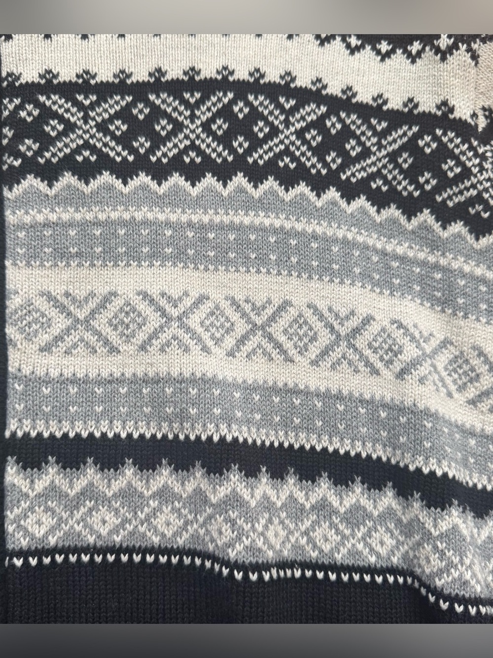 Chaps Mens 2XL Full Zip Christmas Sweater NWT Black Snowflake Mock Neck Cotton - Picture 8 of 14